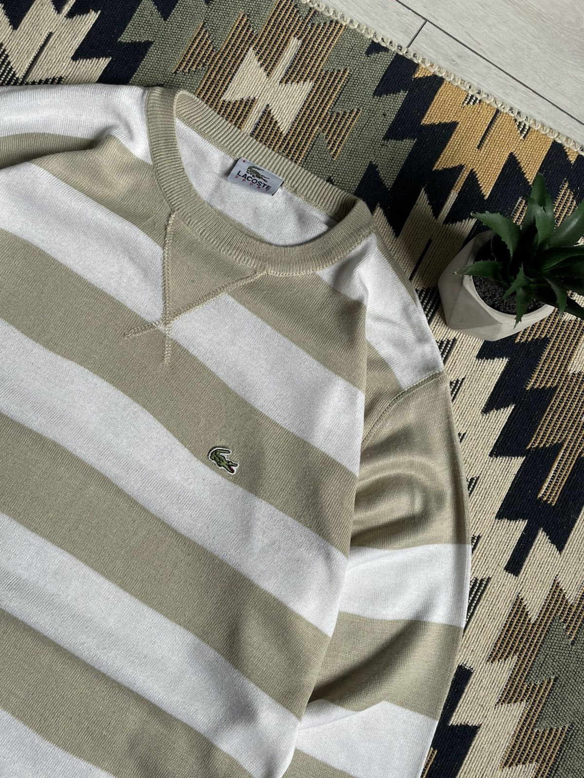 Lacoste × Vintage Vintage Lacoste Stripped Sweater Size US L / EU 52-54 / 3 - 5 Thumbnail
