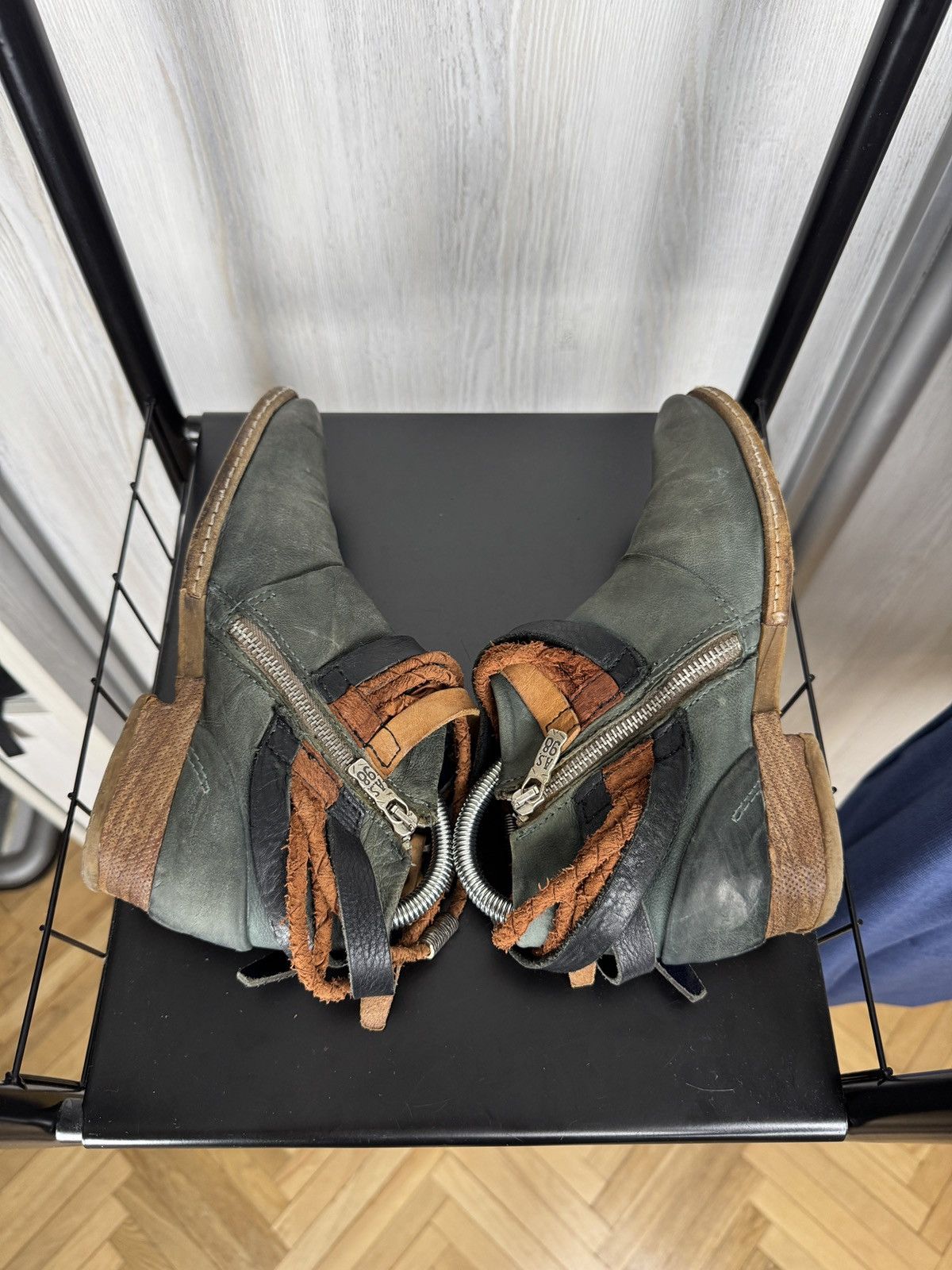 A.S.98 A.S 98 Boots Leather Women's Shoes Sage-Green Avant Garde Size US 7 / IT 37 - 13 Thumbnail