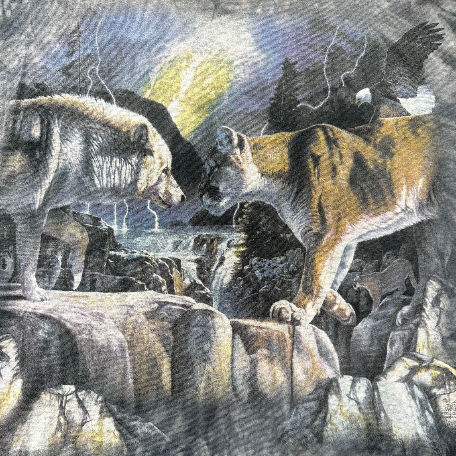 The Mountain 90s Cougar vs wolf vintage the mountain tee Size US XL / EU 56 / 4 - 2 Thumbnail