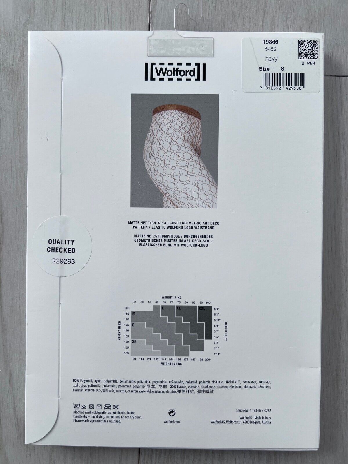 Wolford Wolford Monogram Flower Net Tights 19366 Navy ( S ) Size ONE SIZE - 2 Thumbnail