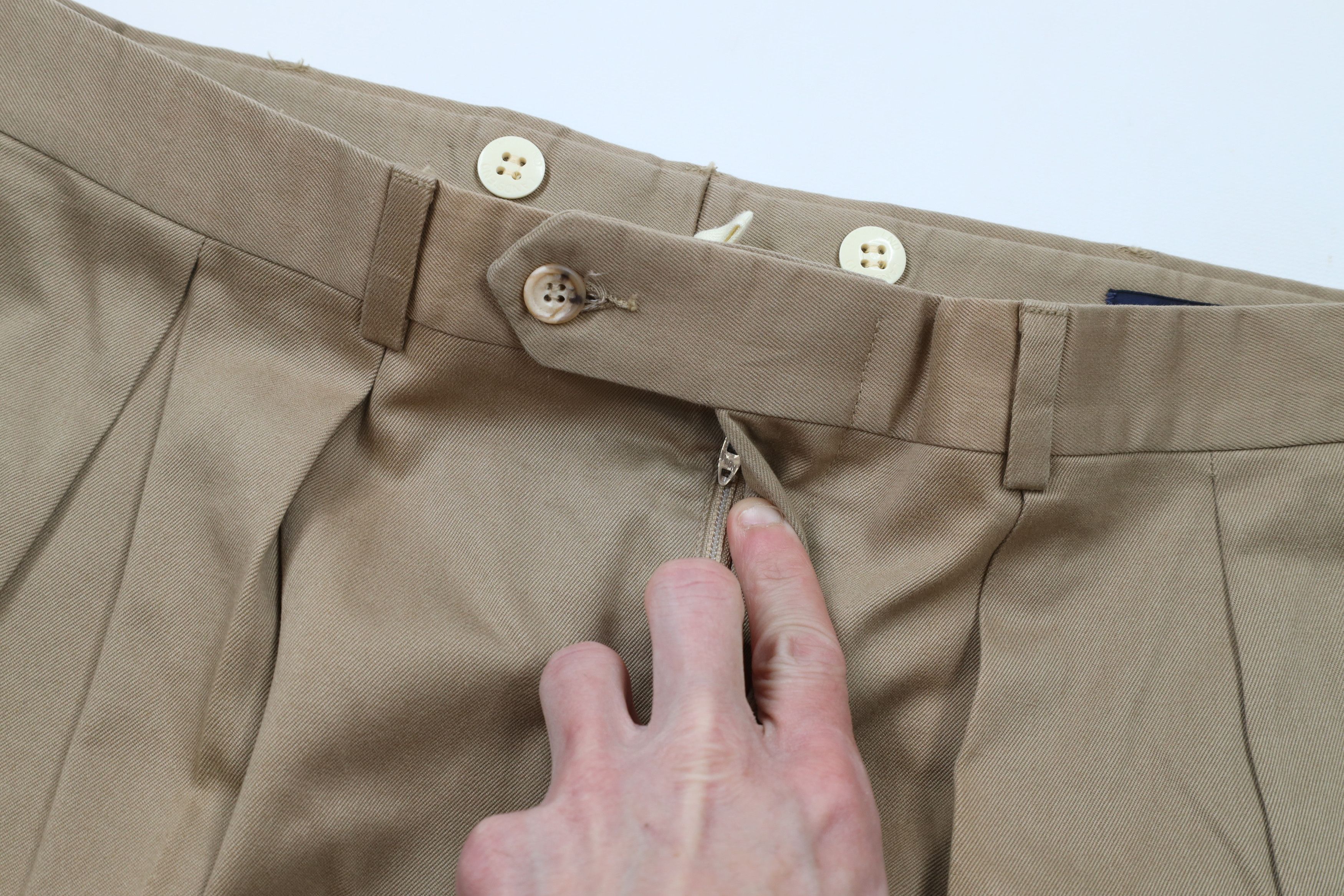 Lands' End × Vintage Vintage 90s Lands End Cotton Pleated Cuffed Chino Pants USA Size US 36 / EU 52 - 5 Thumbnail