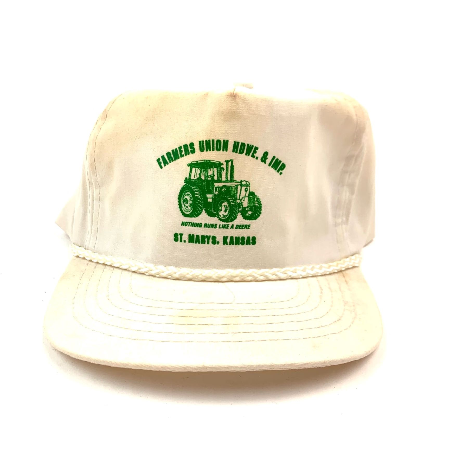 Vintage VINTAGE Farmers Union HDWE. & IMP. Polycotton White Snapback Trucker Hat Cap Mens One Size White Cute Clean-? Size ONE SIZE - 3 Thumbnail