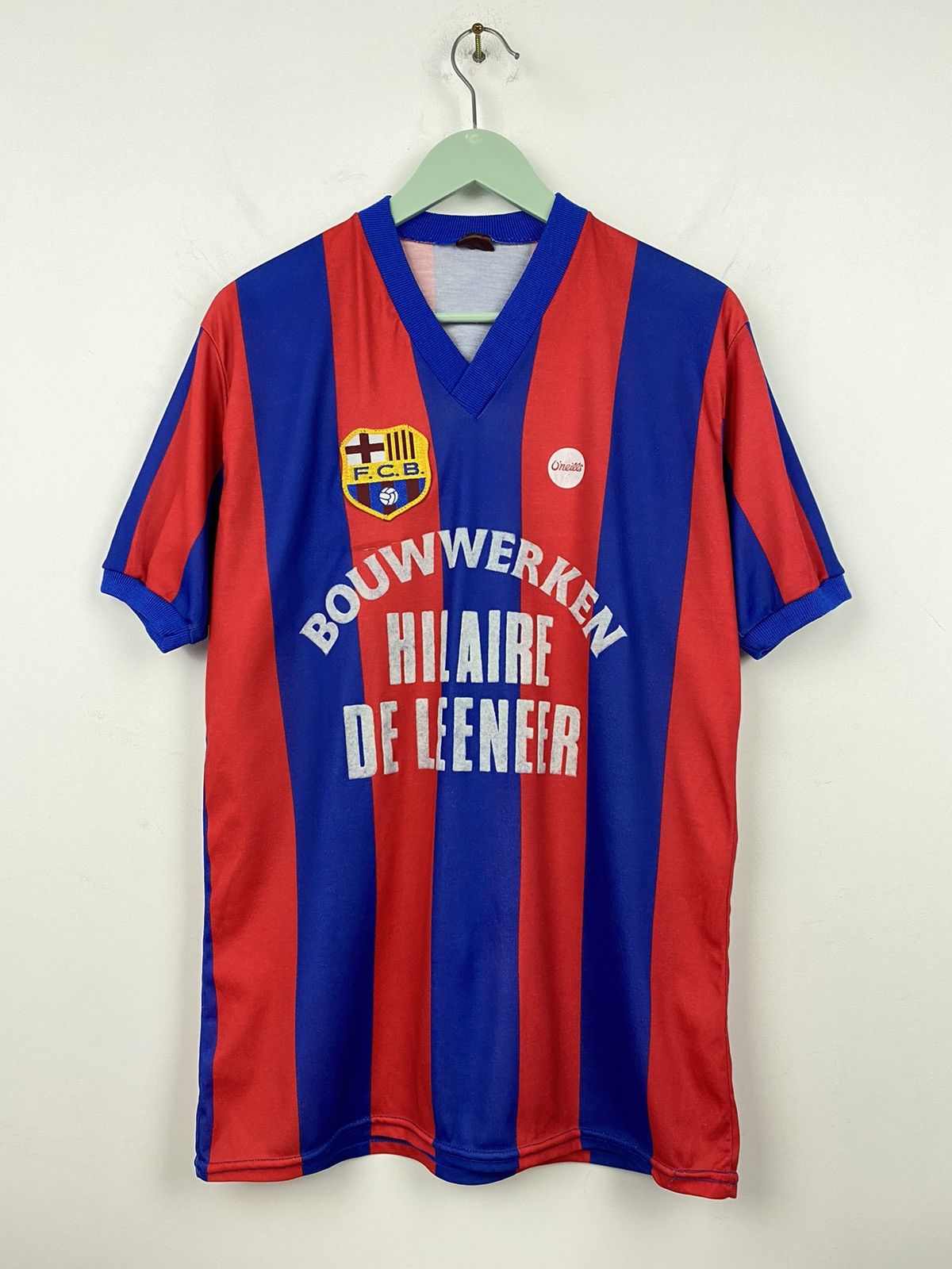 image of F C Barcelona x Soccer Jersey Vintage Barcelona O’Neills 70's 80's Soccer Jersey Shirt in Dark Blue
