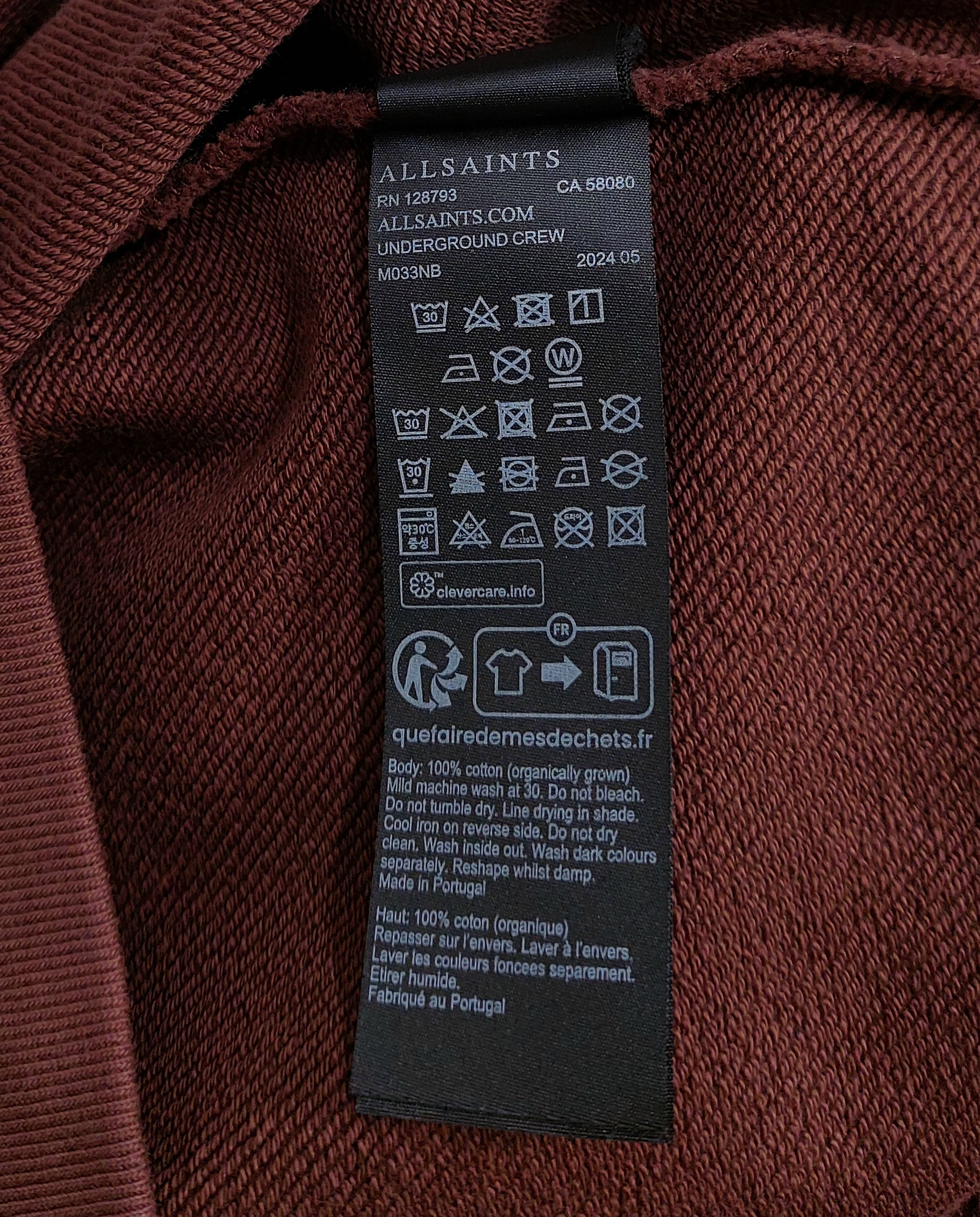 Allsaints underground crew sweatshirt - red mars M Size US M / EU 48-50 / 2 - 5 Thumbnail