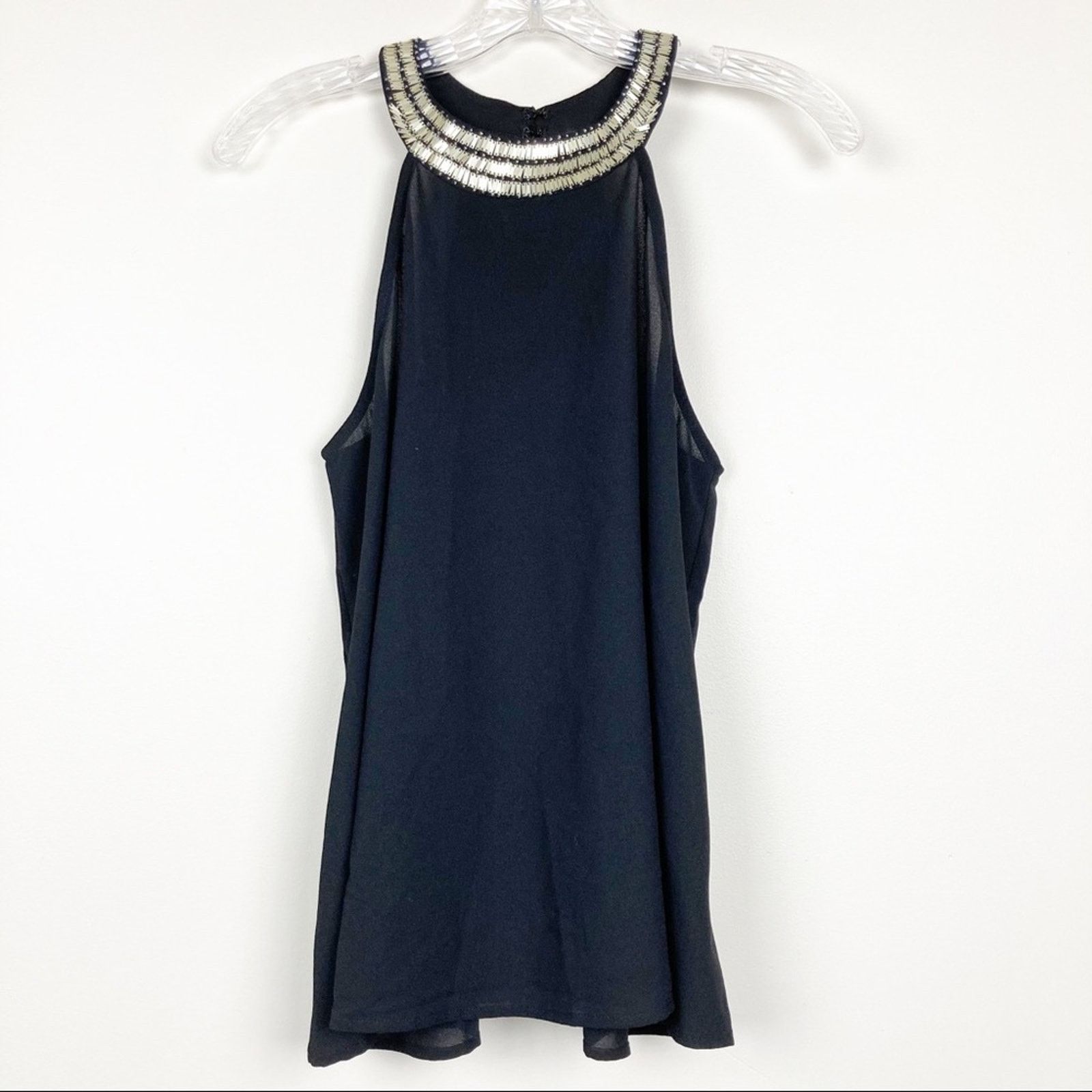 Other Paper Crane Black Sleeveless High Neck Blouse Sz M Size M / US 6-8 / IT 42-44 - 6 Thumbnail