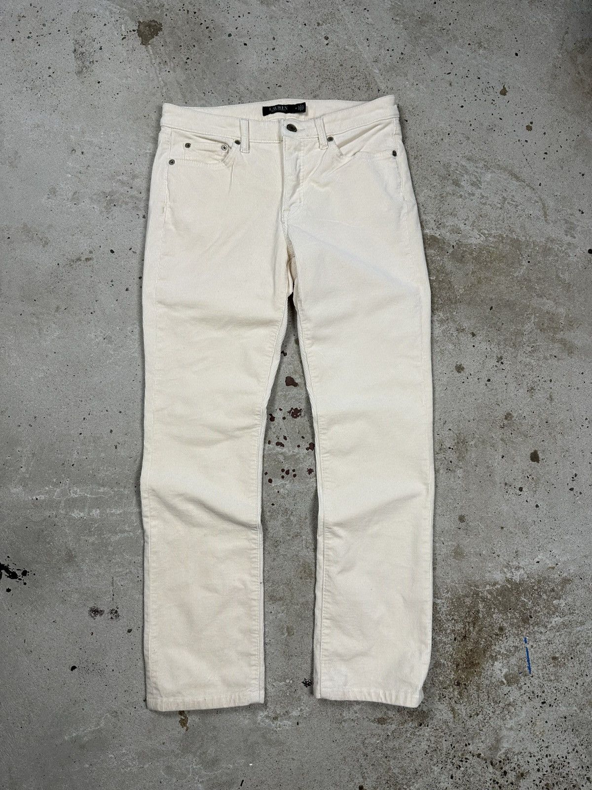 Lauren Ralph Lauren Lauren Ralph Lauren Cream Corduroy Pants Size 30" / US 8 / IT 44 - 1 Thumbnail