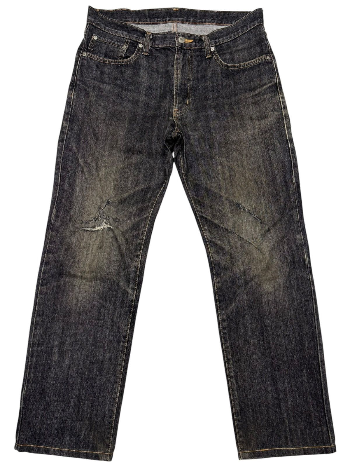 Kapital VINTAGE EDWIN BLACK DISTRESS REGULAR DENIM JEANS Size US 32 / EU 48 - 7 Thumbnail