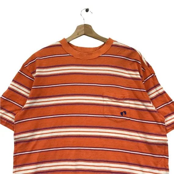 Hang Ten Vtg 80’ HANG TEN SURFING Striped Yellow Tag Orange Tee Shirt Size US M / EU 48-50 / 2 - 3 Thumbnail