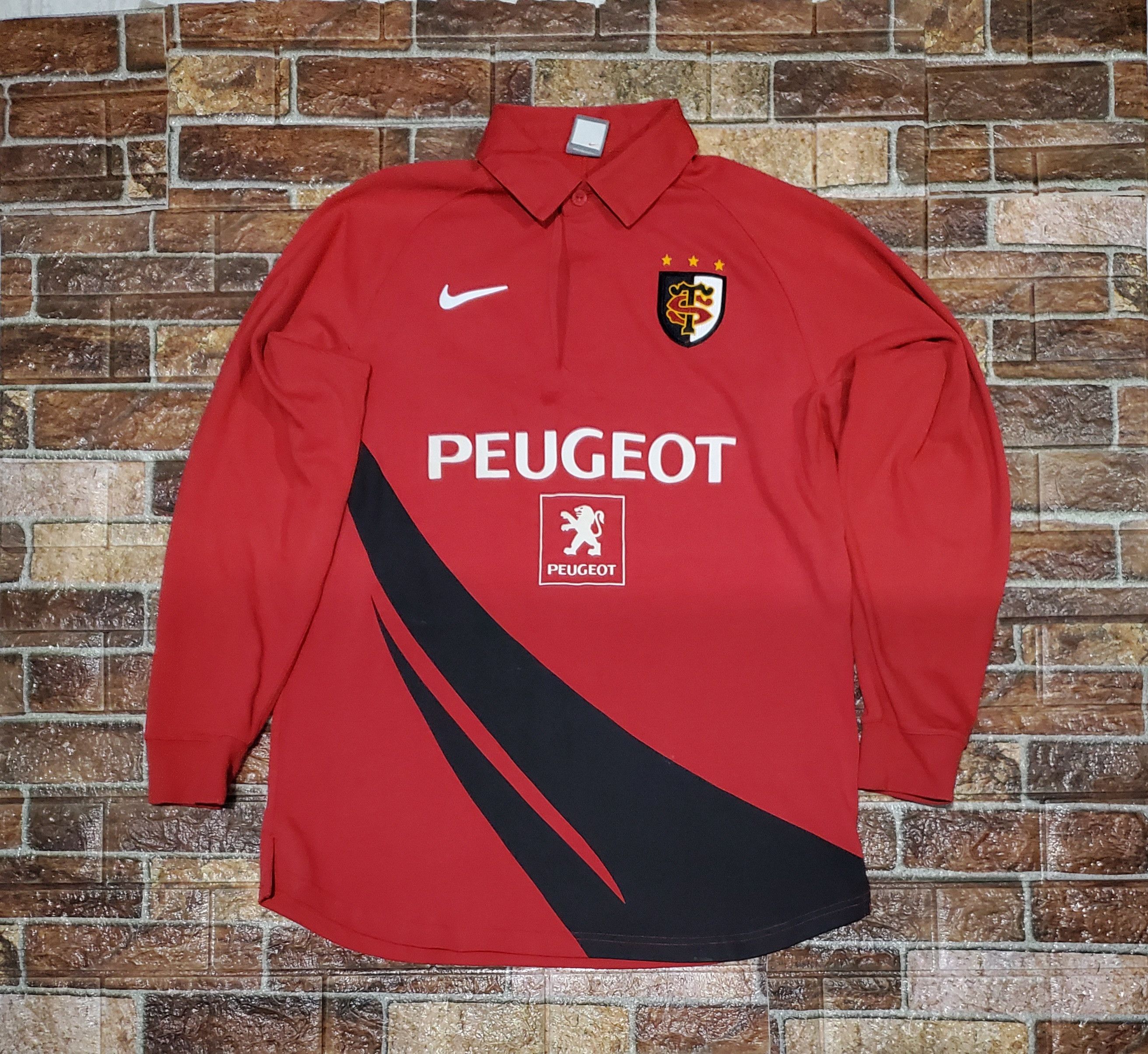 Nike × Vintage Vintage Nike Stade Toulousain Sweatshirt Rugby ST Peugeot Size US L / EU 52-54 / 3 - 1 Thumbnail