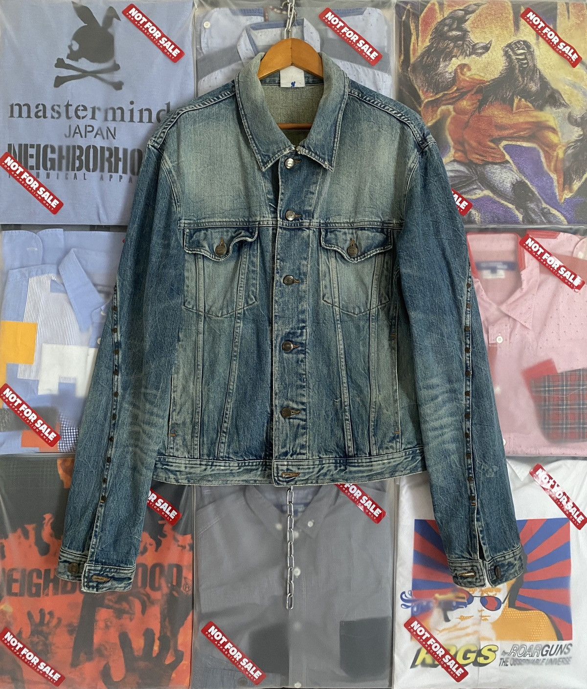 Just Cavalli Vintage Roberto Cavalli Stud Denim Jacket Overlong Sleeve Size US M / EU 48-50 / 2 - 3 Thumbnail