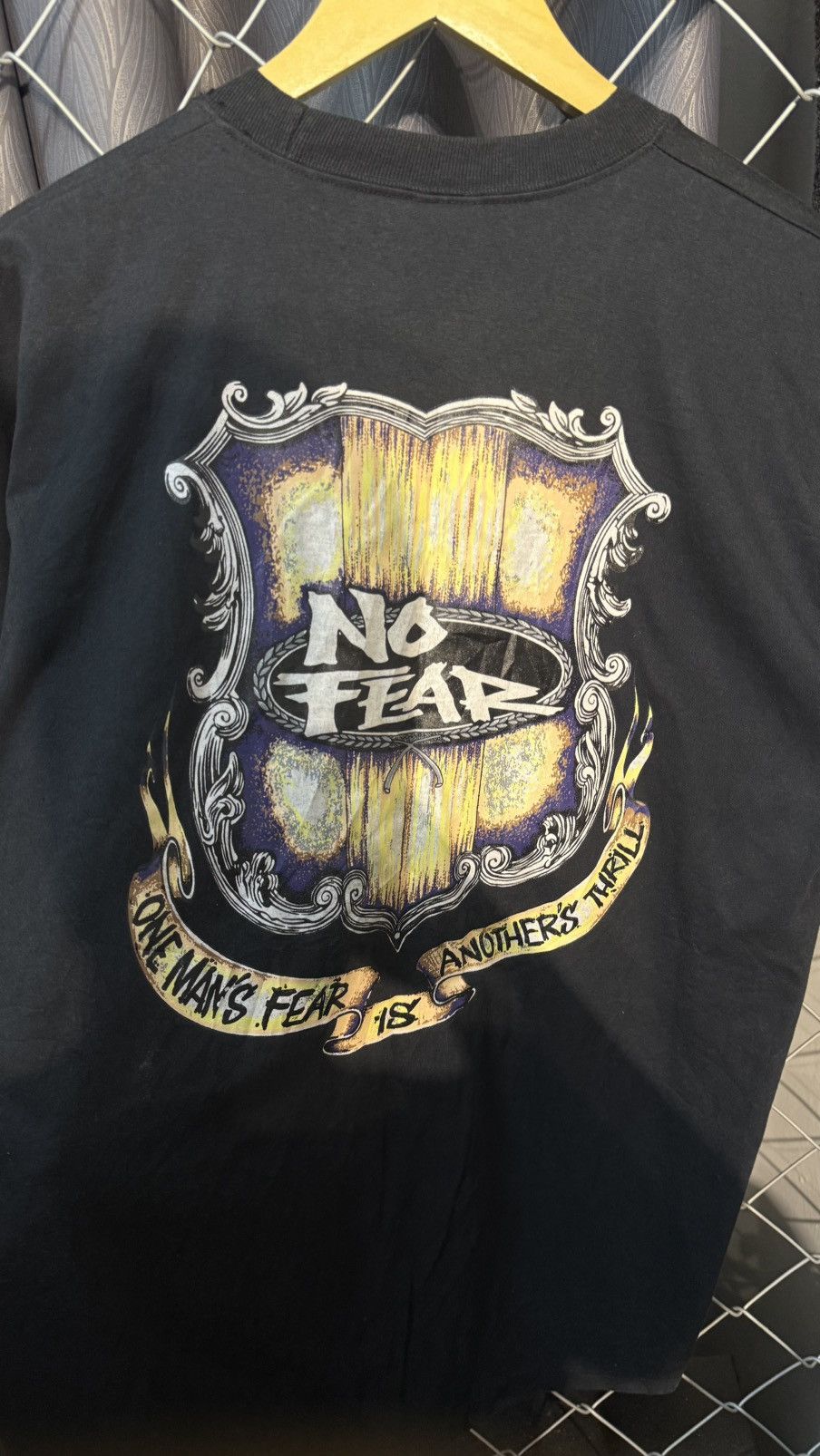 No Fear VINTAGE NO FEAR "One Man's Fear Another's Thrill" tshirt Size US L / EU 52-54 / 3 - 6 Thumbnail