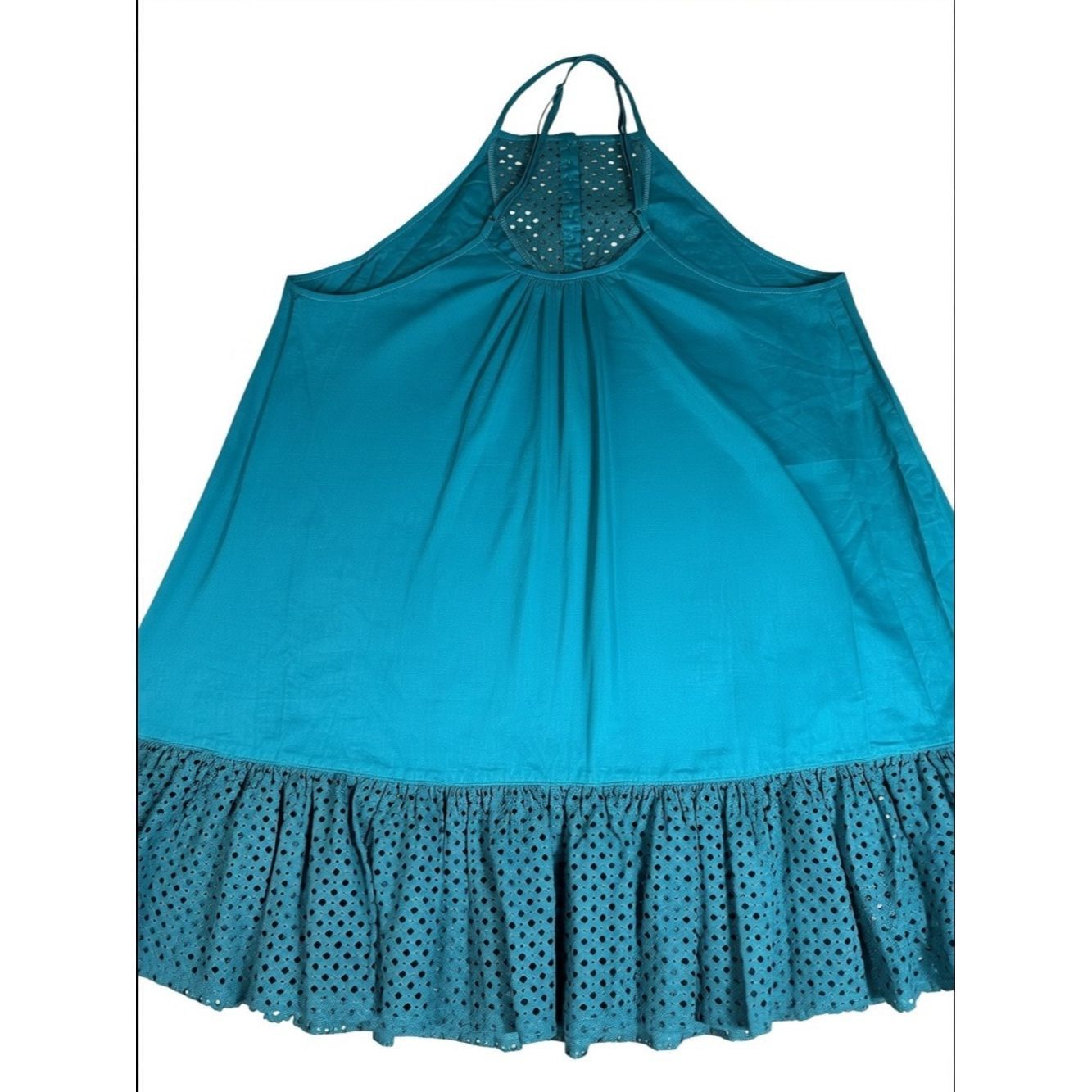 Free People New Free People Teal Calico Trapeze Cotton Dress Size M Size M / US 6-8 / IT 42-44 - 5 Thumbnail