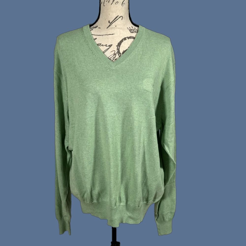 Peter Millar PETER MILLAR Sweater Mens Large Mint Green V-Neck Cotton Cashmere Pullover MS13S10 Size US L / EU 52-54 / 3 - 1 Thumbnail