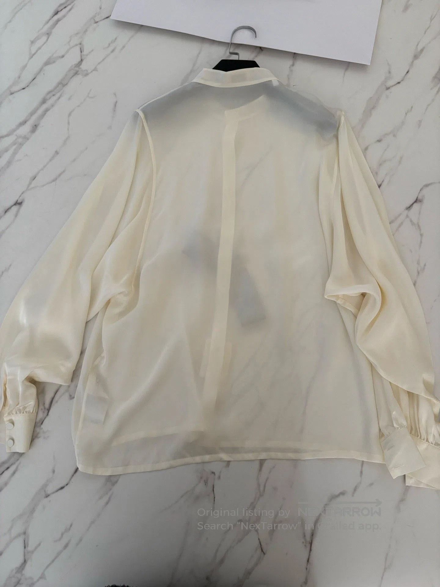 Saint Laurent Paris Saint Laurent Men's Beige Silk Shirt. Size US XXS / EU 40 - 6 Thumbnail