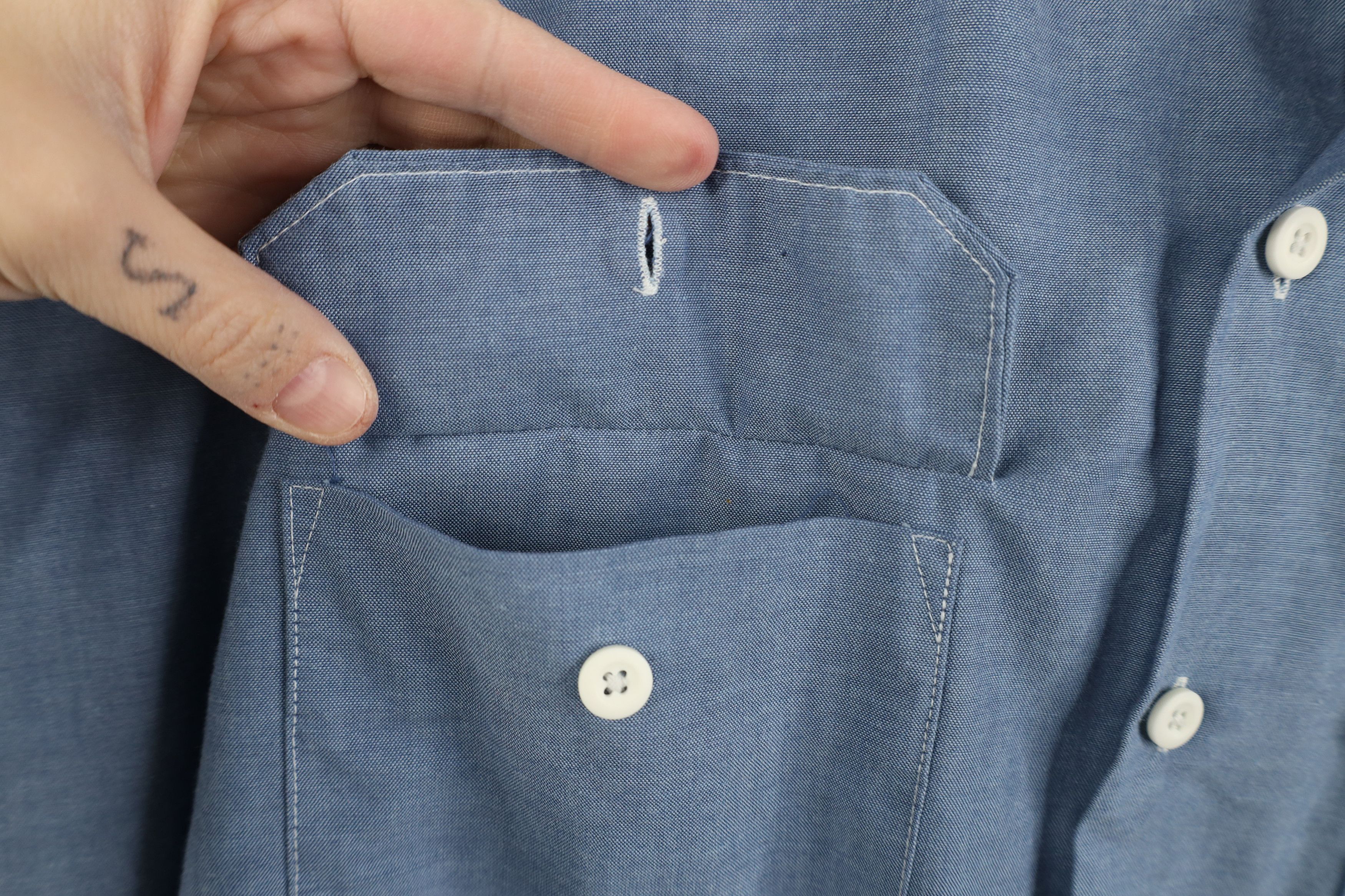 Dickies Vintage 90s Dickies Chambray Mechanic Button Shirt Workwear Size US L / EU 52-54 / 3 - 10 Thumbnail