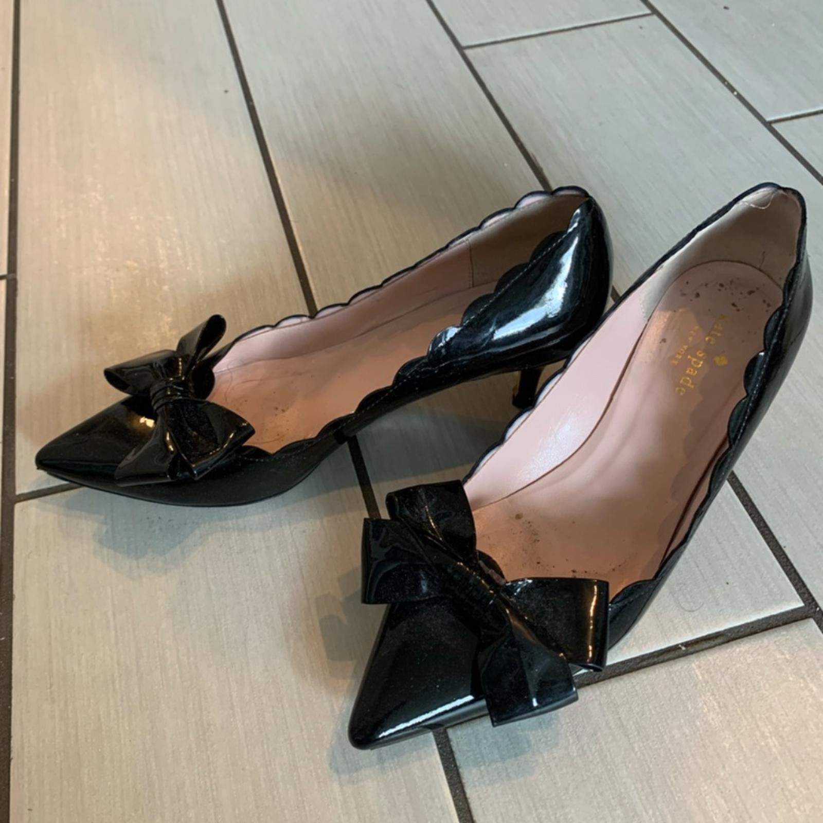 Other Kate Spade Scallop Kitten Hell Pumps Size US 7 / IT 37 - 3 Thumbnail