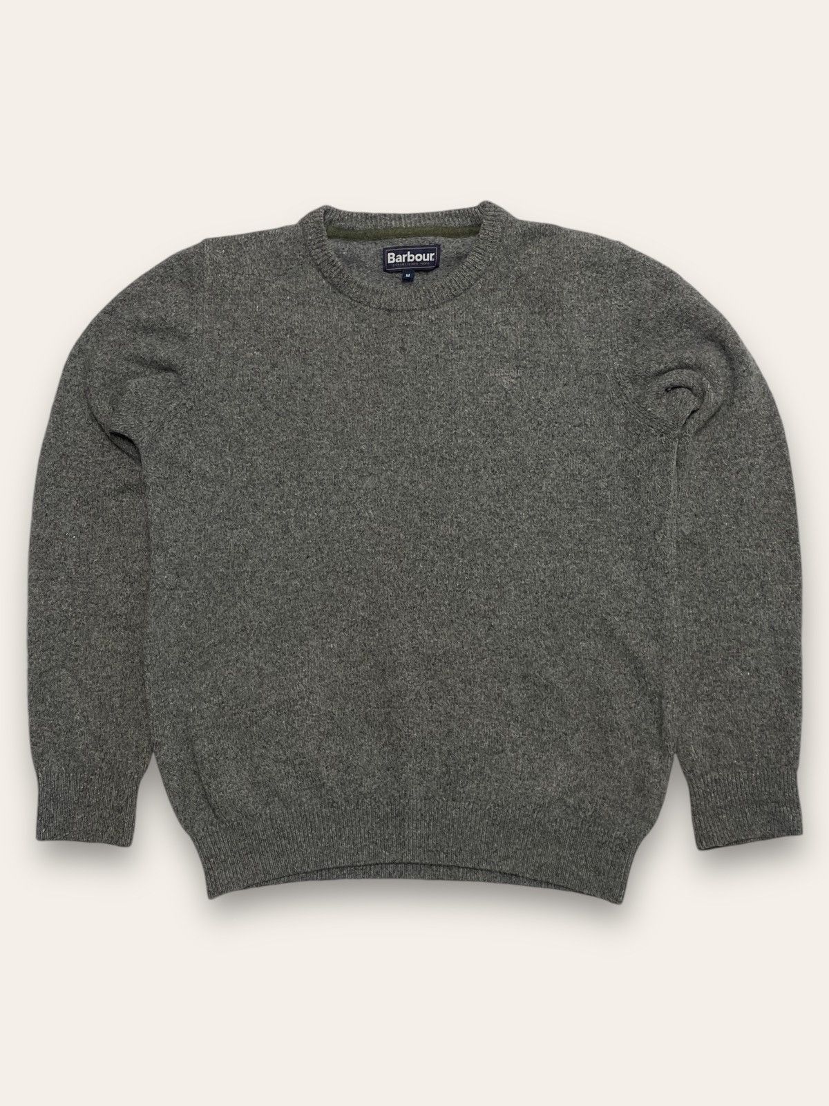 Barbour Vintage BARBOUR Grey Wool Minimalistic Small Logo Sweater Size US M / EU 48-50 / 2 - 1 Thumbnail