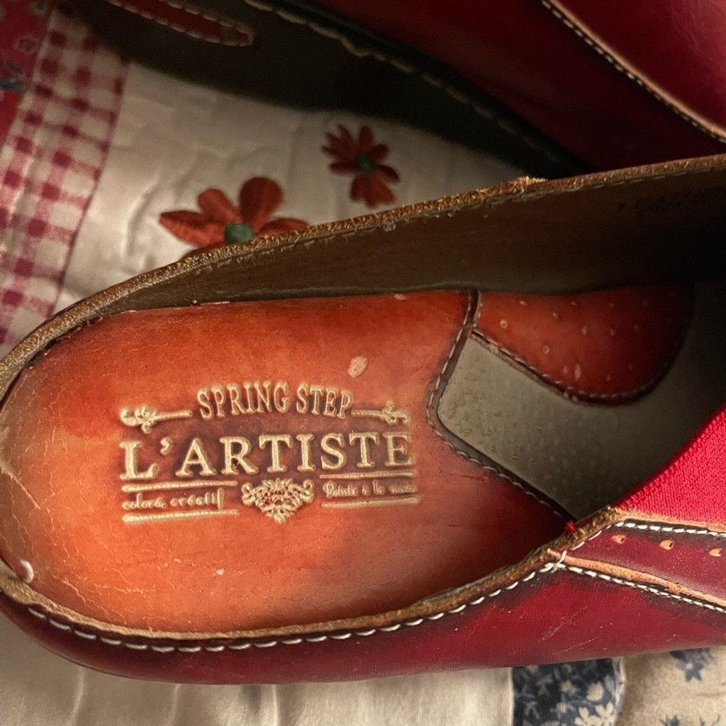 Other L’Artiste Red Clogs w/ Embroidery(measurements shown) Size US 8 / IT 38 - 9 Thumbnail