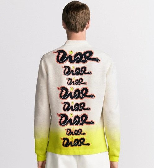 Dior × Kaws o1w1db11025 513M656 Long-Sleeved Polo Shirt in White/Yellow Size US L / EU 52-54 / 3 - 5 Thumbnail