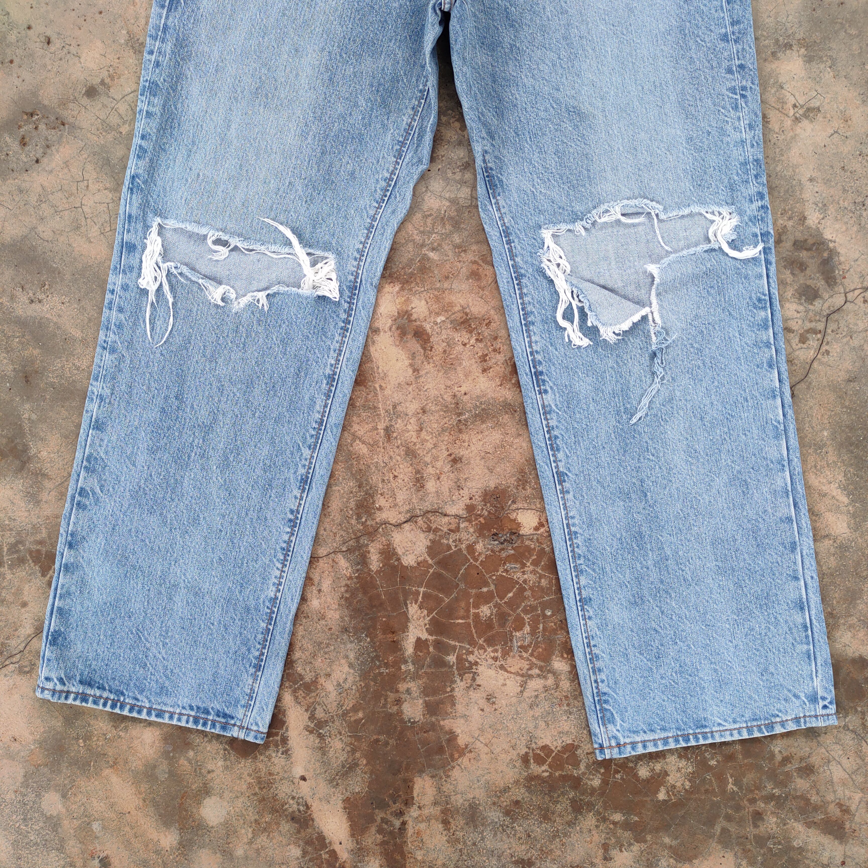 GU × Jean VINTAGE GU FADED DISTRESSED JEANS DENIM PANTS Size US 33 - 4 Thumbnail