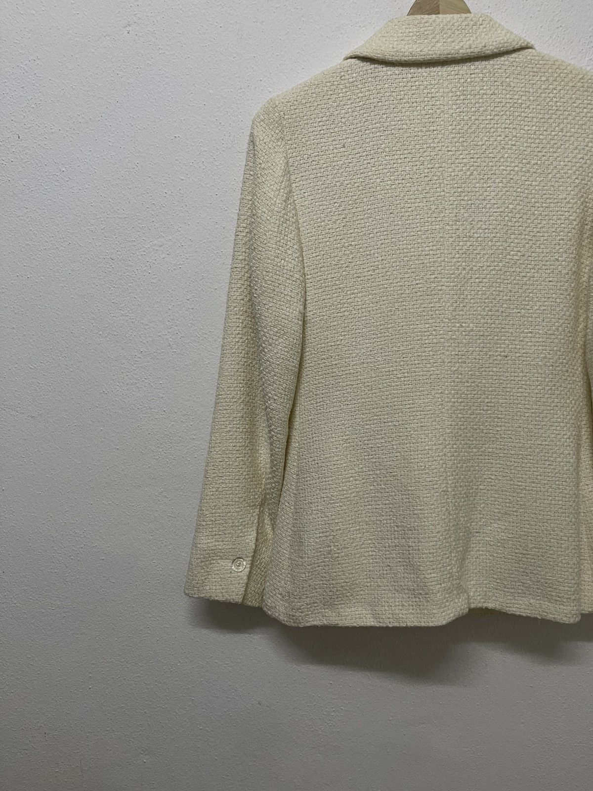 agnes b. 1990s AGNES B OFF-WHITE TEXTURED ZIPPER JACKET Size XS / US 0-2 / IT 36-38 - 10 Thumbnail