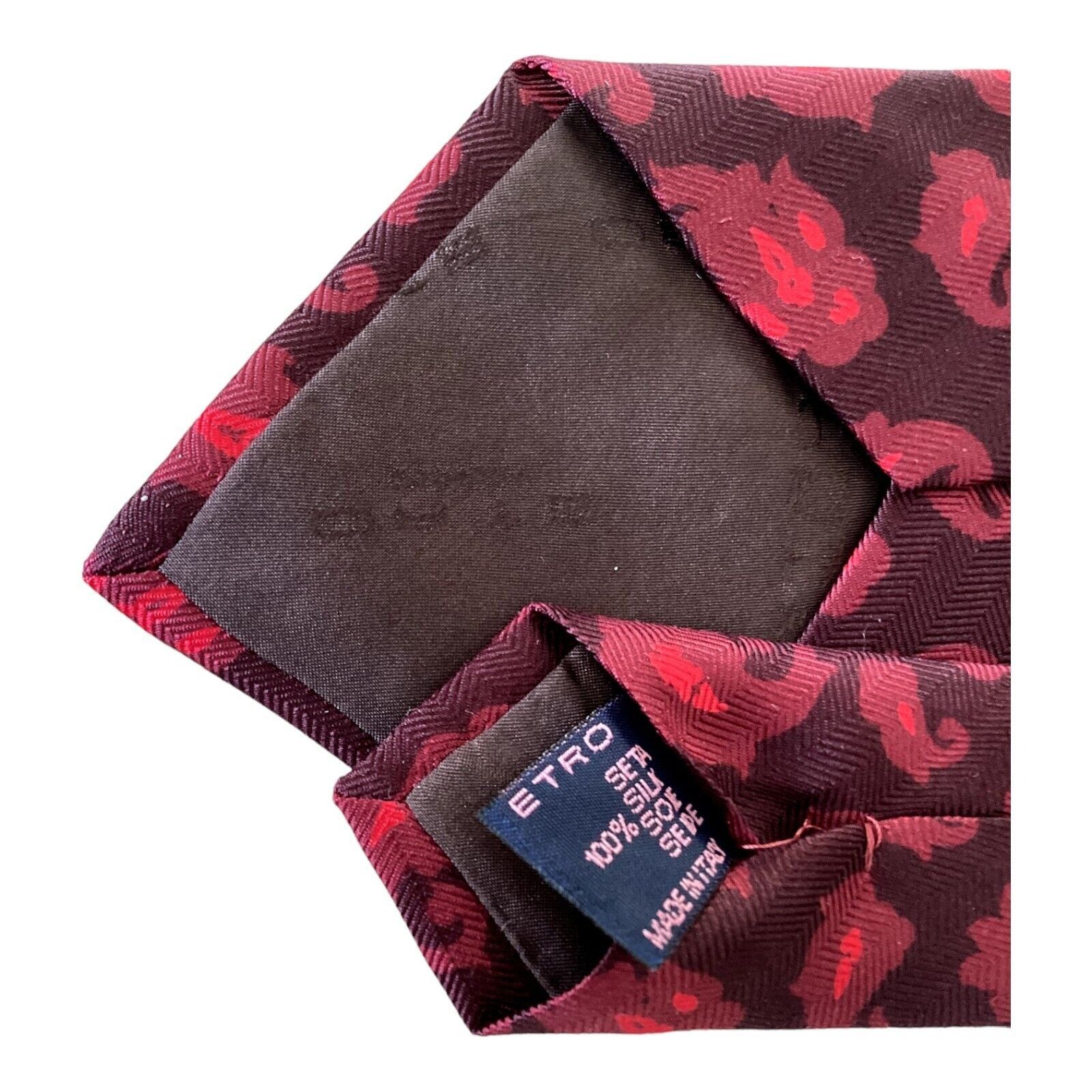 Etro ETRO MILANO Burgundy Paisley Luxury Silk Tie In Made Italy W Size ONE SIZE - 4 Thumbnail