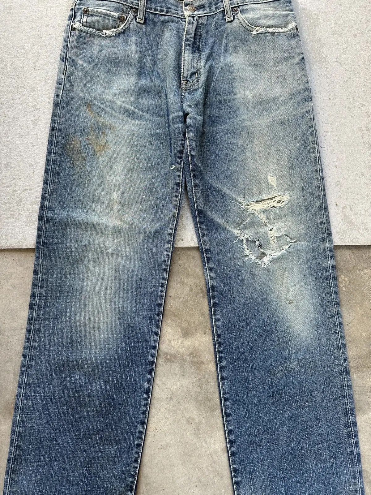 Vintage SEND OFFERS 🍁S-002 UNIQLO Japan Distressed Denim Rusty Pants Size US 33 - 2 Thumbnail