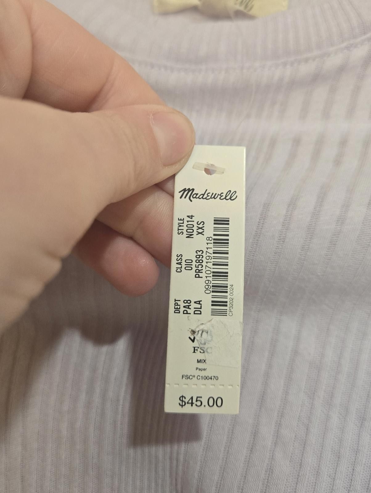 Madewell Madewell Variegated Ribbed Crewneck Long-Sleeve Tee Size XXS / US 00 / IT 34 - 3 Thumbnail