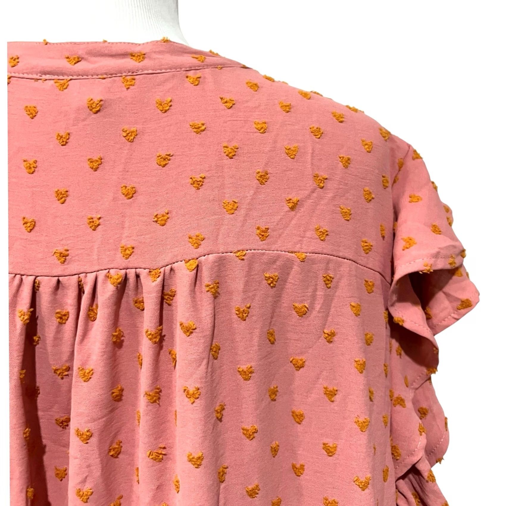 Pinko VINTAGE Umgee Dress Flutter Sleeve Mini Pink Orange Embroidered 2XL Women’s Bohemian Romantic Short Sleeve Party/Cocktail Casual Size XXL / US 16-18 / IT 52-54 - 6 Thumbnail