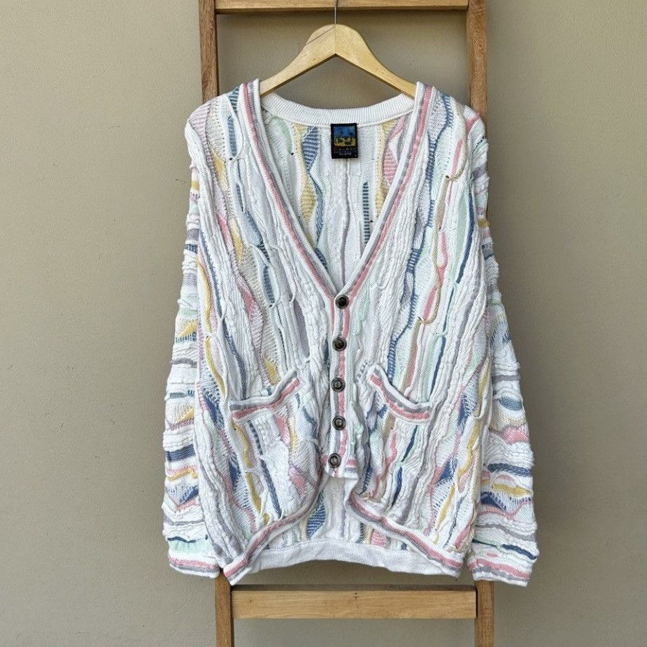 Vintage Emaroo 3D Knitted Cardigan Coogi Style Size US L / EU 52-54 / 3 - 1 Thumbnail
