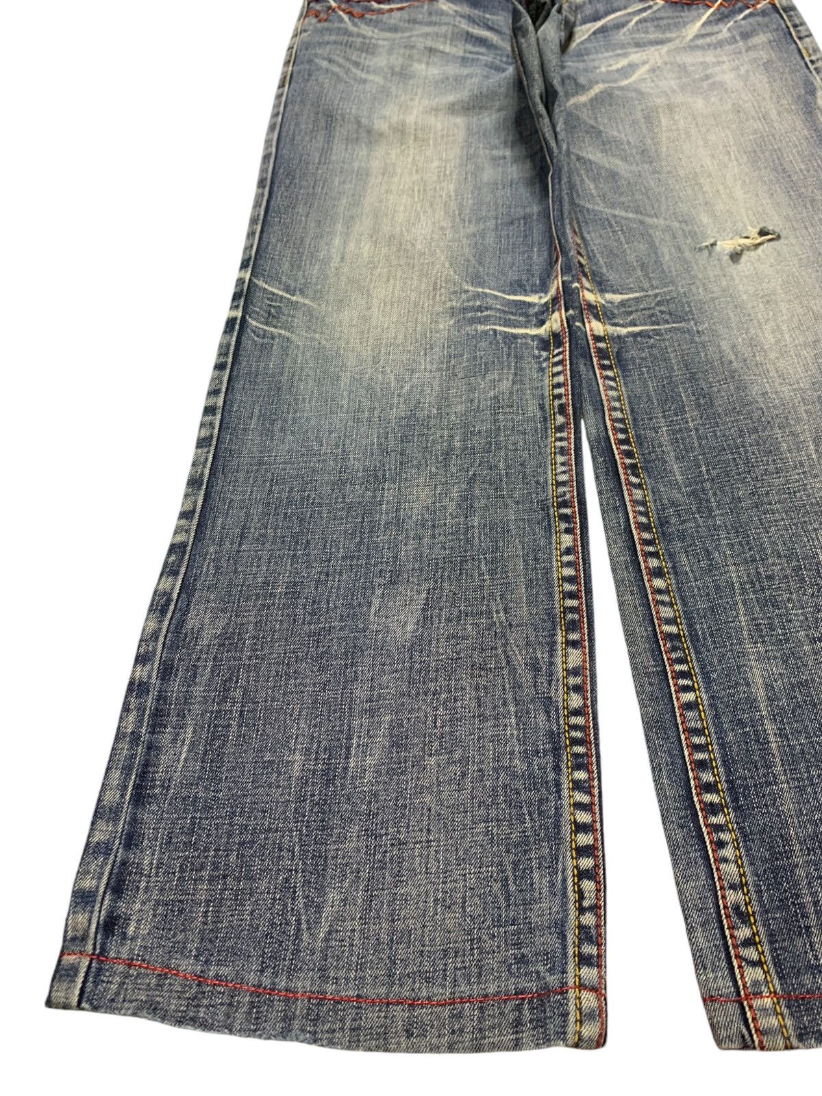JNCO × Japanese Brand Vintage Japanese Brand Bleached Distressed Baggy Jeans Size 33" - 6 Thumbnail