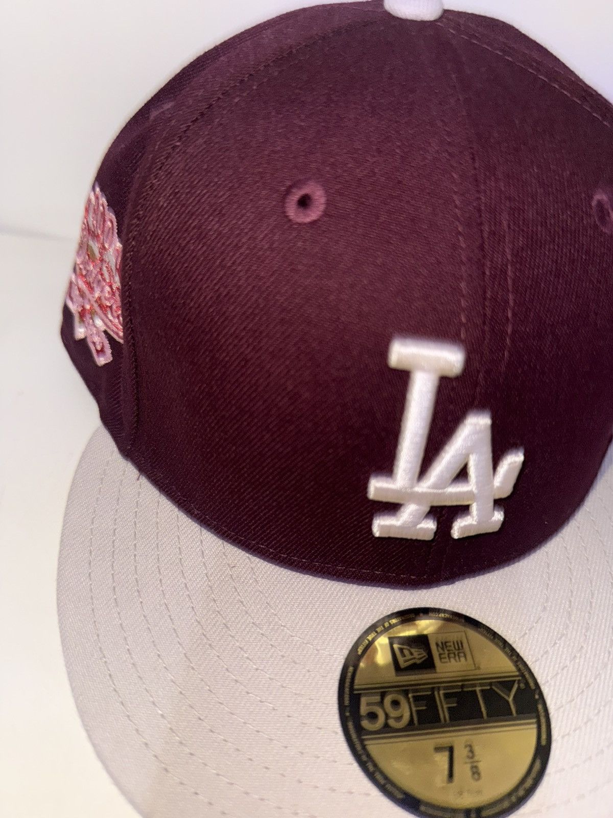 New Era LA Dodgers 100th Anniversary FITTED 7 3/8 (Red velvet) Size ONE SIZE - 3 Thumbnail