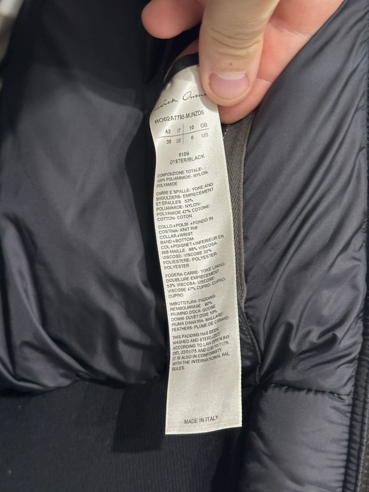 Rick Owens Rick Owens Gethsemane Colorblock Puffer Bomber Jacket 42IT Size US XS / EU 42 / 0 - 4 Thumbnail