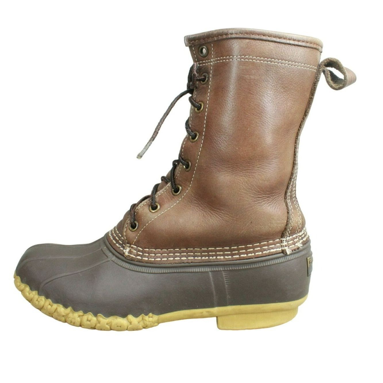 LL Bean Unisex Unlined Brown hotsell Leather Lace-up Waterproof Duck Boots Size M 9 L 11