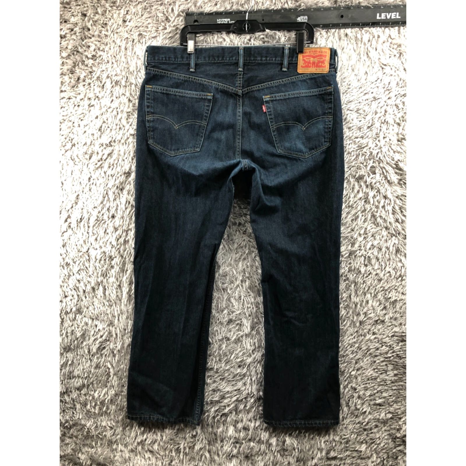 Levi's Levi's 559 Jeans Mid Rise Dark Wash Blue 38x32 Mens Regular Straight Denim Cotton Blend 5-Pocket Belt Loops Blue Size US 38 / EU 54 - 5 Thumbnail