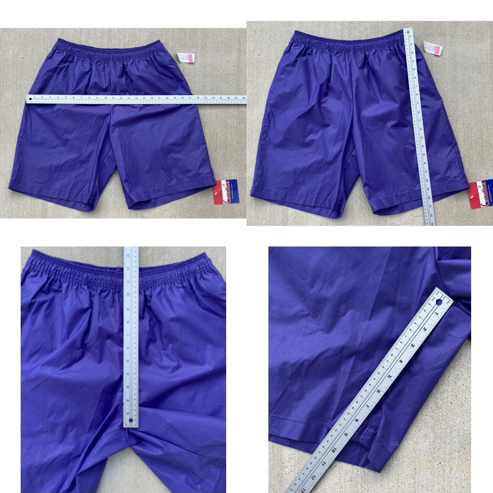 Catalina VINTAGE Catalina Purple Swim Shorts L Mens NOS 80s 90s Blue-Violet Lined Cotton Nylon Polyester Blended Fabric Swim Bottom Set Size US 33 - 11 Thumbnail