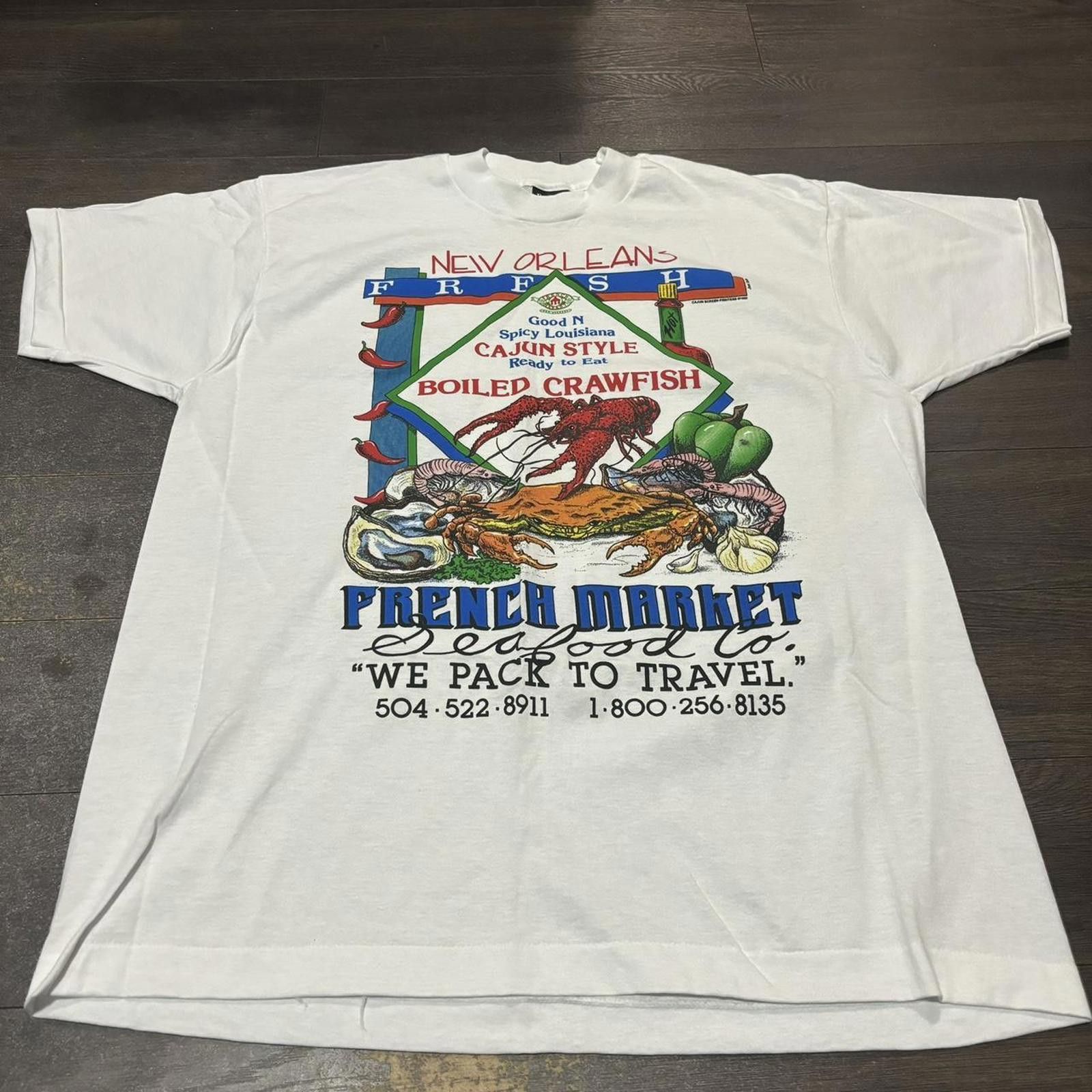 Fruit Of The Loom Vintage New Orleans French market t shirt 90s XL Size US XL / EU 56 / 4 - 2 Thumbnail