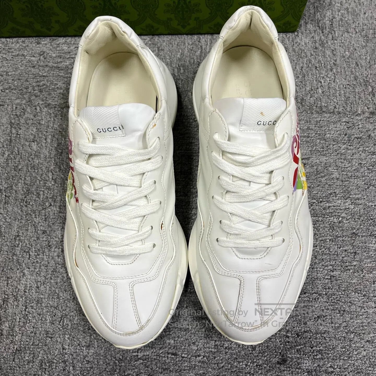 Gucci Guicci size 8 White, colorful patterned low-top dad shoes| Size US 7.5 / IT 37.5 - 3 Thumbnail