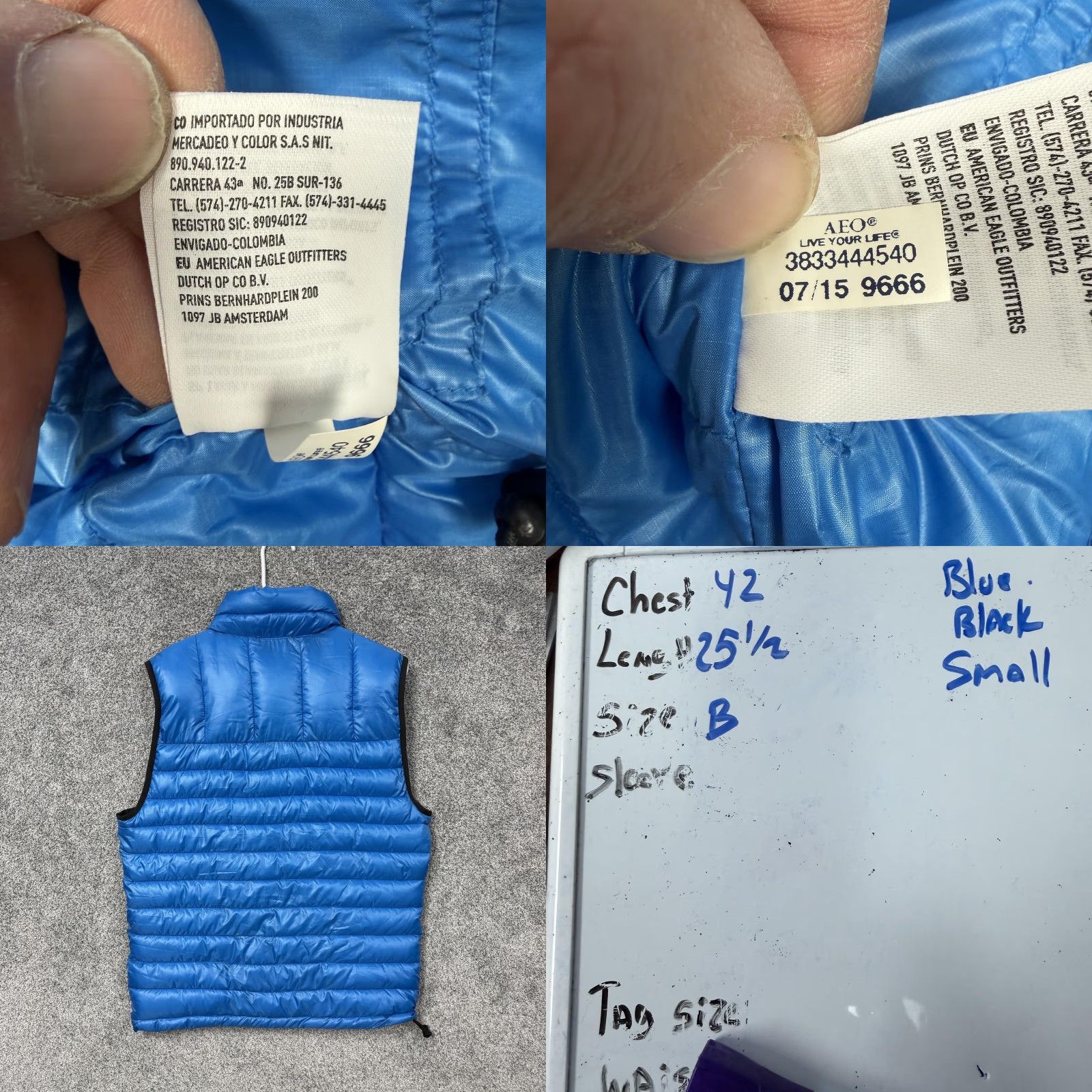 American Eagle Outfitters American Eagle Outfitters Vest Mens Small Blue Quilted Puffer Full Zip Outdoor Size US S / EU 44-46 / 1 - 9 Thumbnail