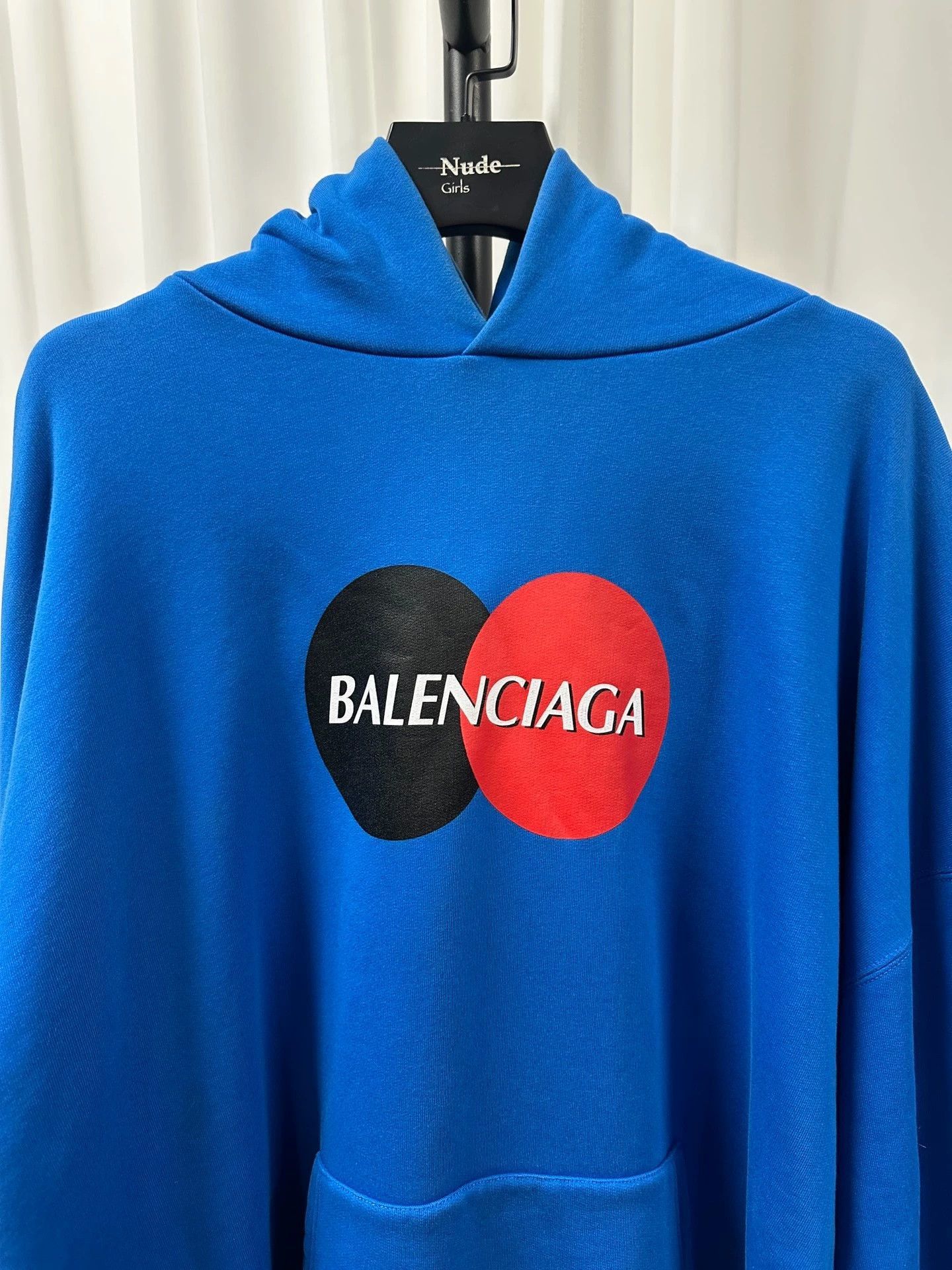 Balenciaga Blue Graphic Hoodie with Front Pocket Size US M / EU 48-50 / 2 - 1 Thumbnail