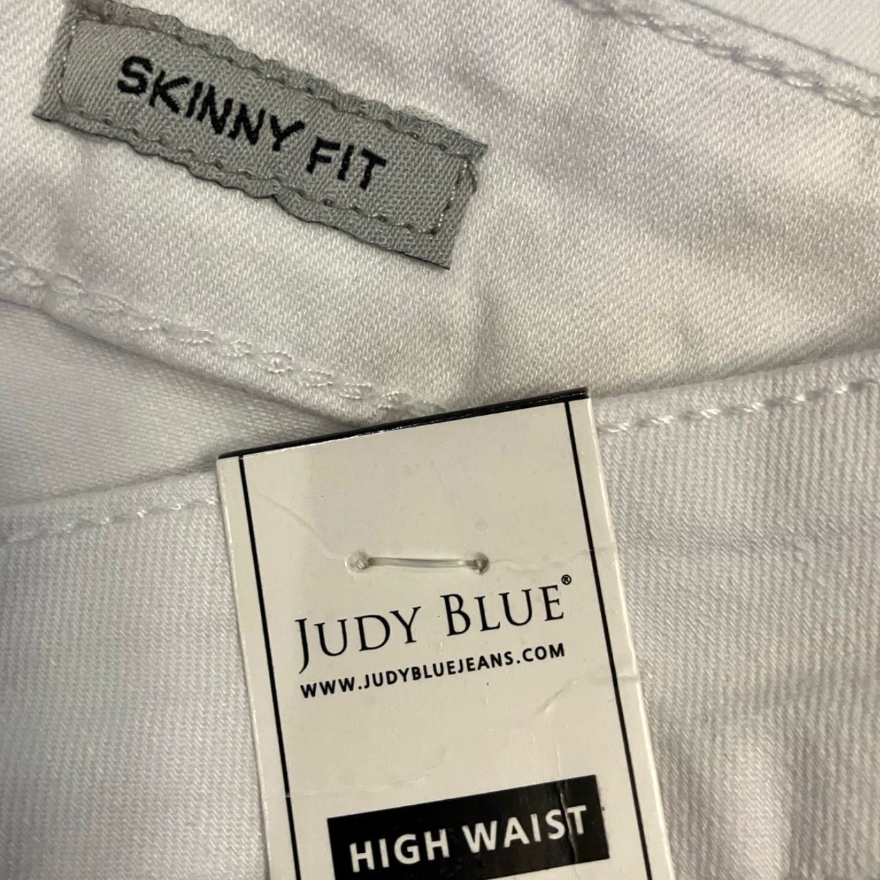 Vintage Judy Blue Womens Jeans White High Waist Skinny Button Fly Stretch 14W Size 36" / US 14 / IT 50 - 5 Thumbnail