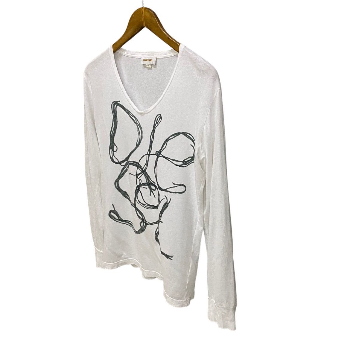 Diesel Diesel Spellout vneck longsleeve tee Size US M / EU 48-50 / 2 - 3 Thumbnail