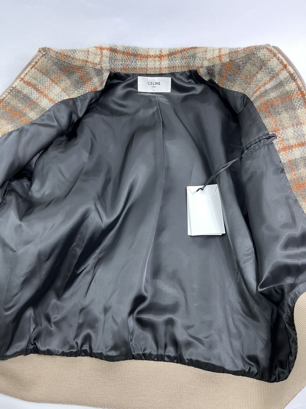Celine × Hedi Slimane Logo Embroidered Checked Wool Jacket Size US XL / EU 56 / 4 - 7 Thumbnail