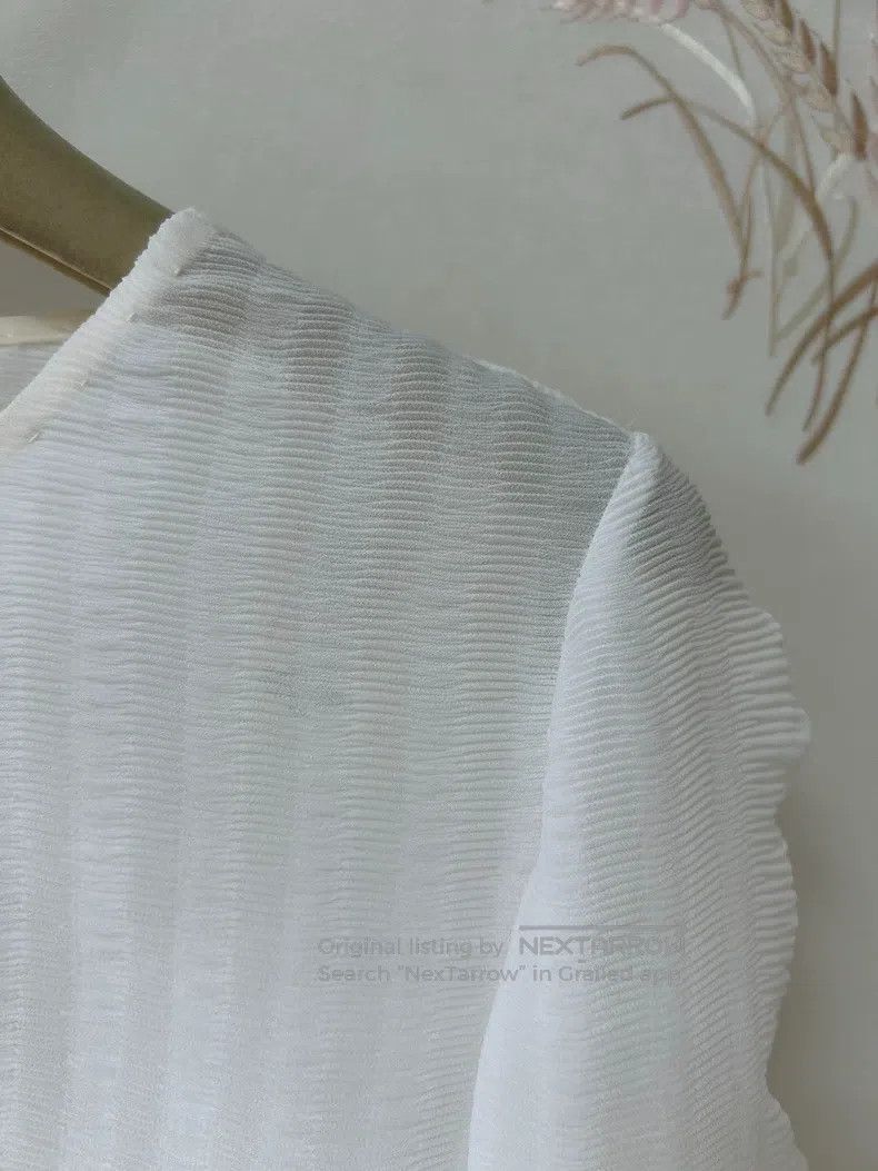 The Row The Row Creamy White Pleated Long Sleeve Top Size XS / US 0-2 / IT 36-38 - 5 Thumbnail