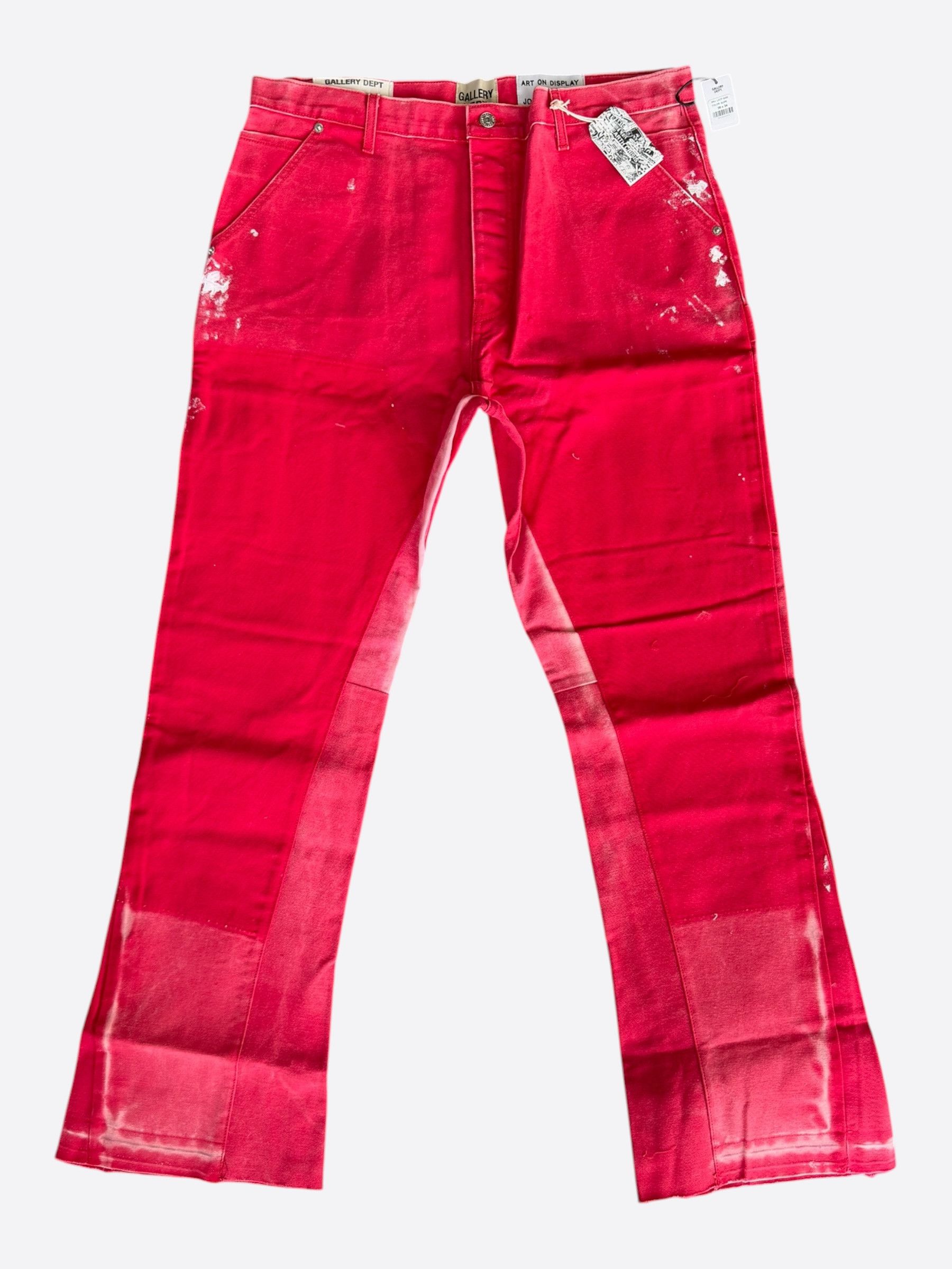 Gallery Dept. Gallery Dept Red LA Flare Carpenter Pants Size US 28 / EU 44 - 1 Thumbnail