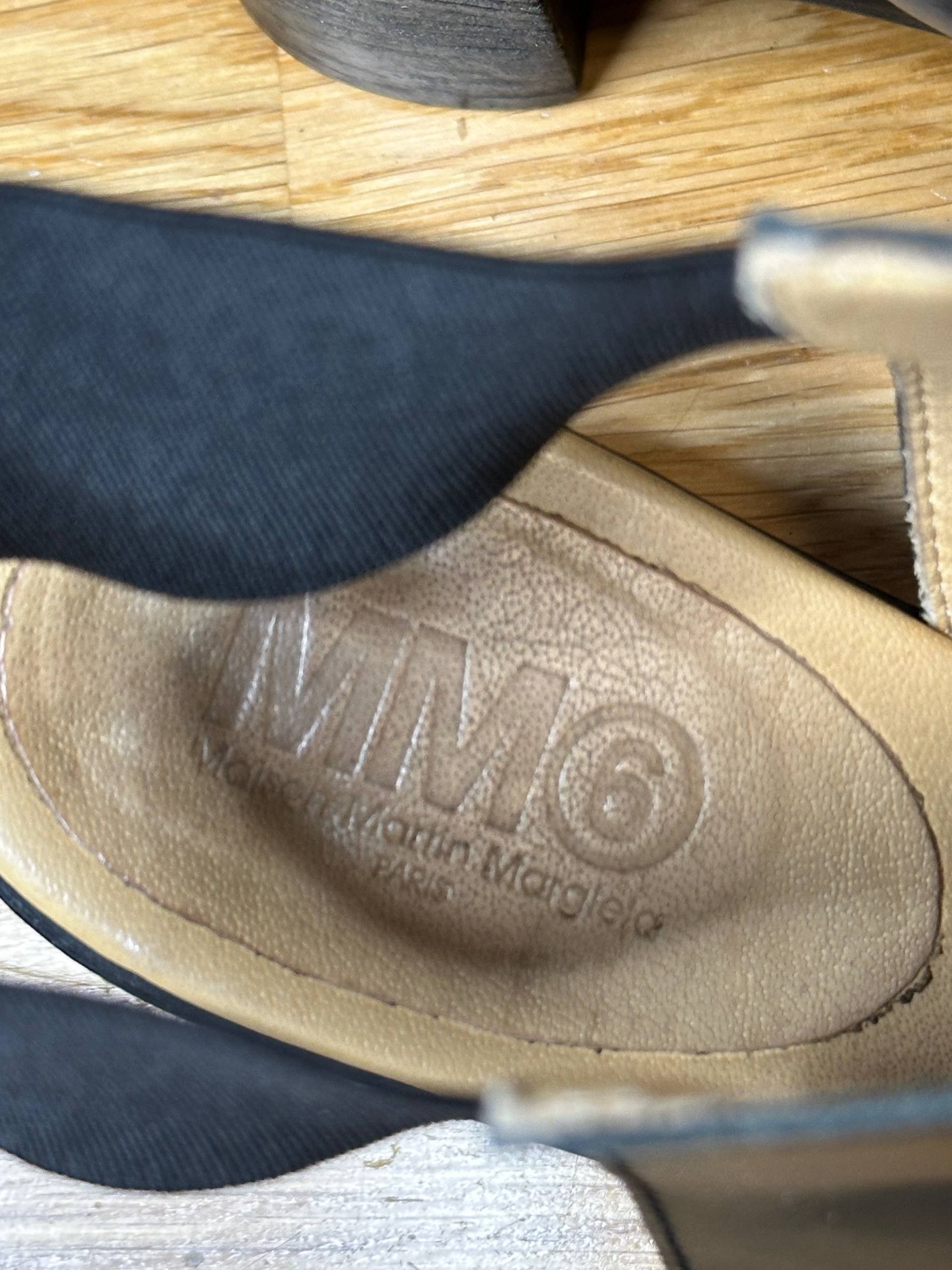 MM6 MM6 Maison Martil Margiela Leather Slingback Sandal Black Size US 7.5 / IT 37.5 - 5 Thumbnail