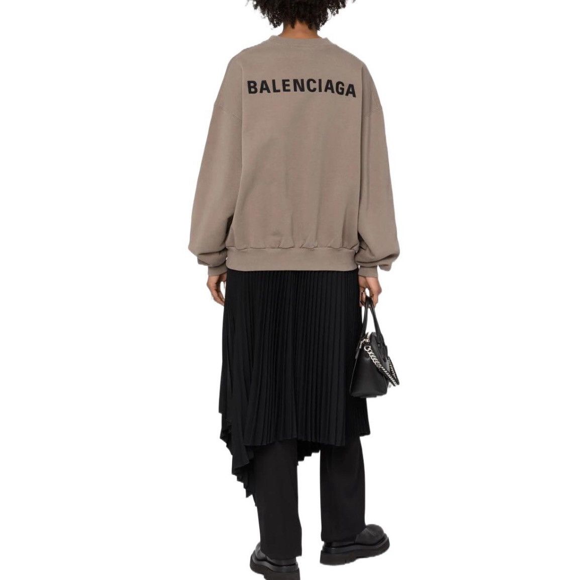 Balenciaga Balenciaga Brown Logo Letter Crew Neck Sweatshirt K26WX Size US S / EU 44-46 / 1 - 9 Thumbnail