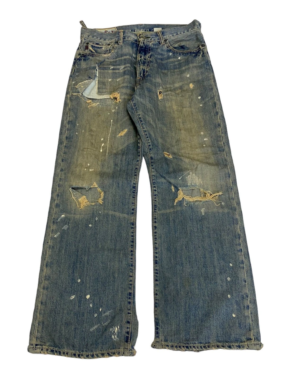 Le Grande Bleu (L.G.B.) Abercrombie Fitch RN75654 Ripped Distressed Thrash Splater Size US 32 / EU 48 - 1 Thumbnail