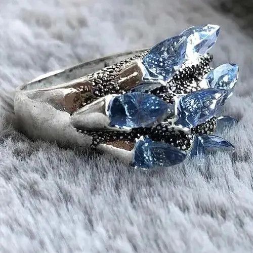Jewelry × Vintage Blue Stone Ring Size 8 Size ONE SIZE - 3 Thumbnail