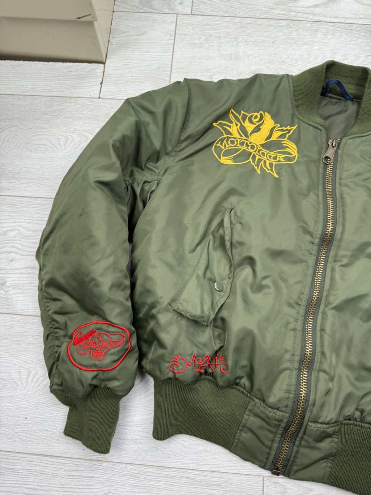Christian Audigier × Ed Hardy × Vintage Vintage Ed Hardy By Christian Audigier MA1 Bomber Jacket Size US M / EU 48-50 / 2 - 2 Thumbnail